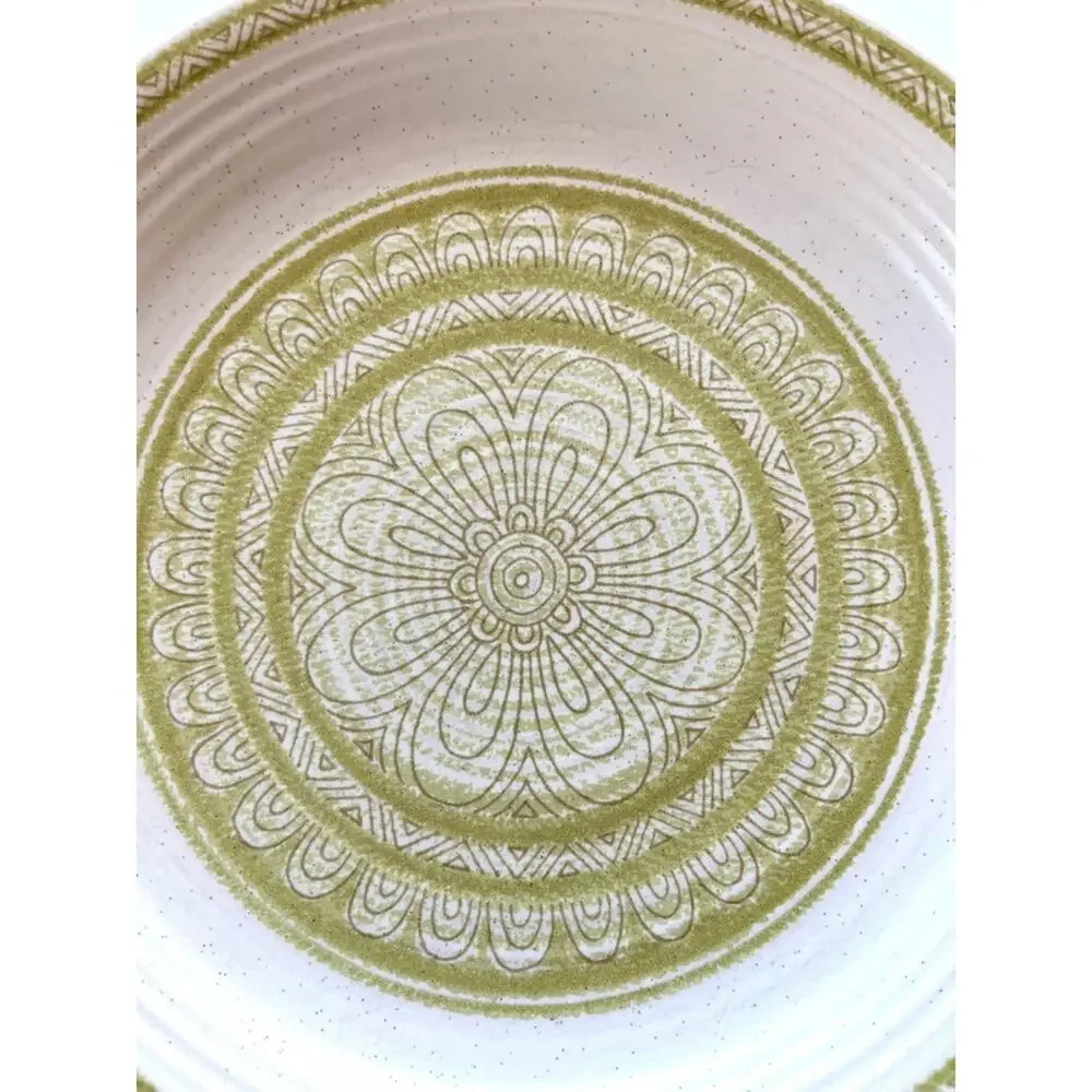 Vintage Franciscan Hacienda Green Earthenware Salad Plates Pair MCM Retro Design